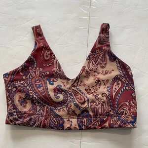 KiraGrace paisley print sports bra Brown tan blue print Size small Athletic